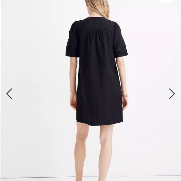 Madewell Pleated Botton Front Shift Dress black size XS - Picture 3 of 11